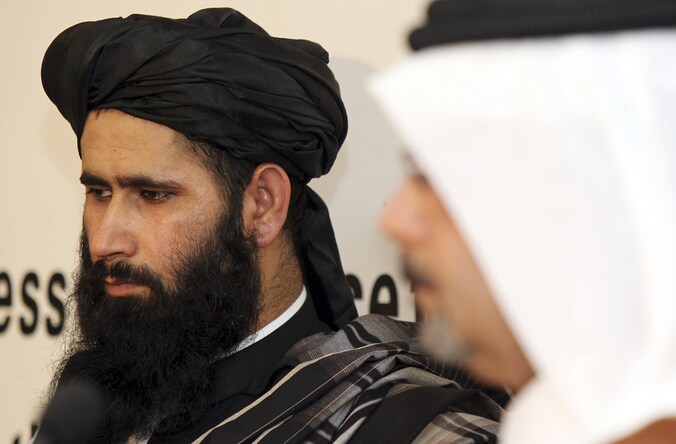 Taliban-vertegenwoordiger Mohammed Naeem in Doha, de hoofdstad van het emiraat Qatar.
