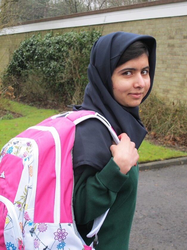 Malala onderweg naar school, begin dit jaar