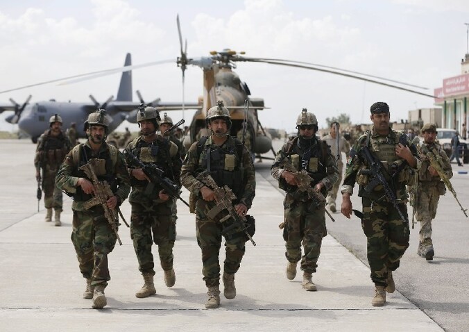 Afghaanse soldaten in Kunduz.