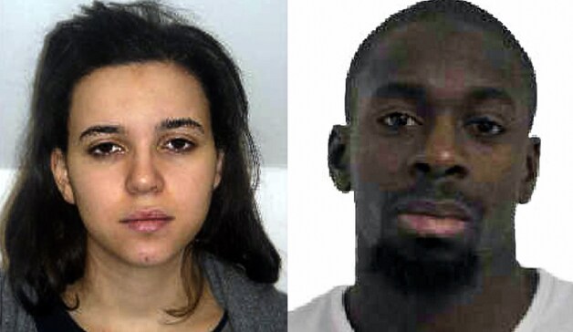Hayat Boumedienne (26/6/1988) (links) en Amedy Coulibaly (27/2/1982).