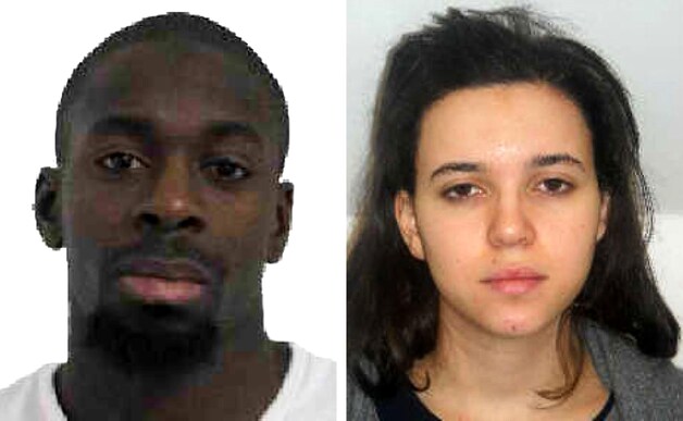 Amedy Coulibaly (links) en Hayat Boumeddiene
