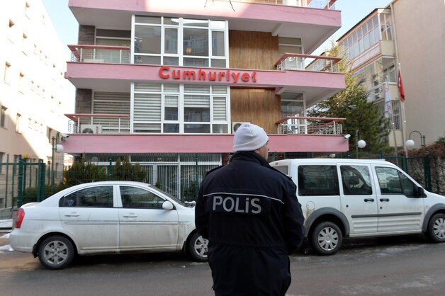 Het hoofdkwartier van de krant Cumhuriyet in Ankara.