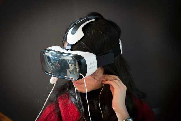 De Samsung Galaxy Gear, een variant op de Oculus Rift die door de Koreaanse fabrikant op de markt wordt gebracht.