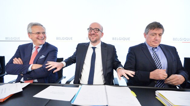 Niets dan tevreden gezichten vanmiddag op de persconferentie van de federale regering.