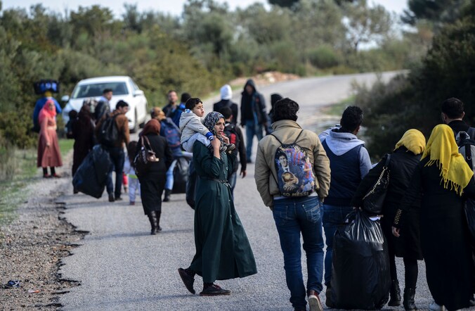 Vluchtelingen in Izmir, na een mislukte poging om naar Lesbos te komen.