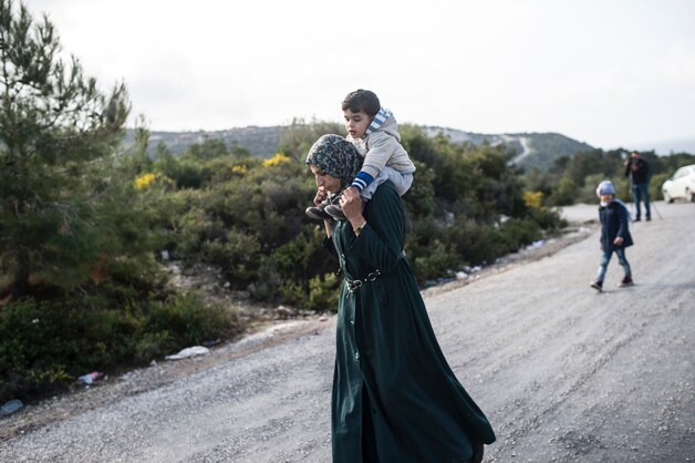 Vluchtelingen bij Izmir, Turkije, na een mislukte poging om Griekenland te bereiken.