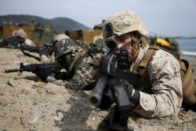 Amerikaanse en Zuid-Koreaanse soldaten houden hun jaarlijkse oefeningen.