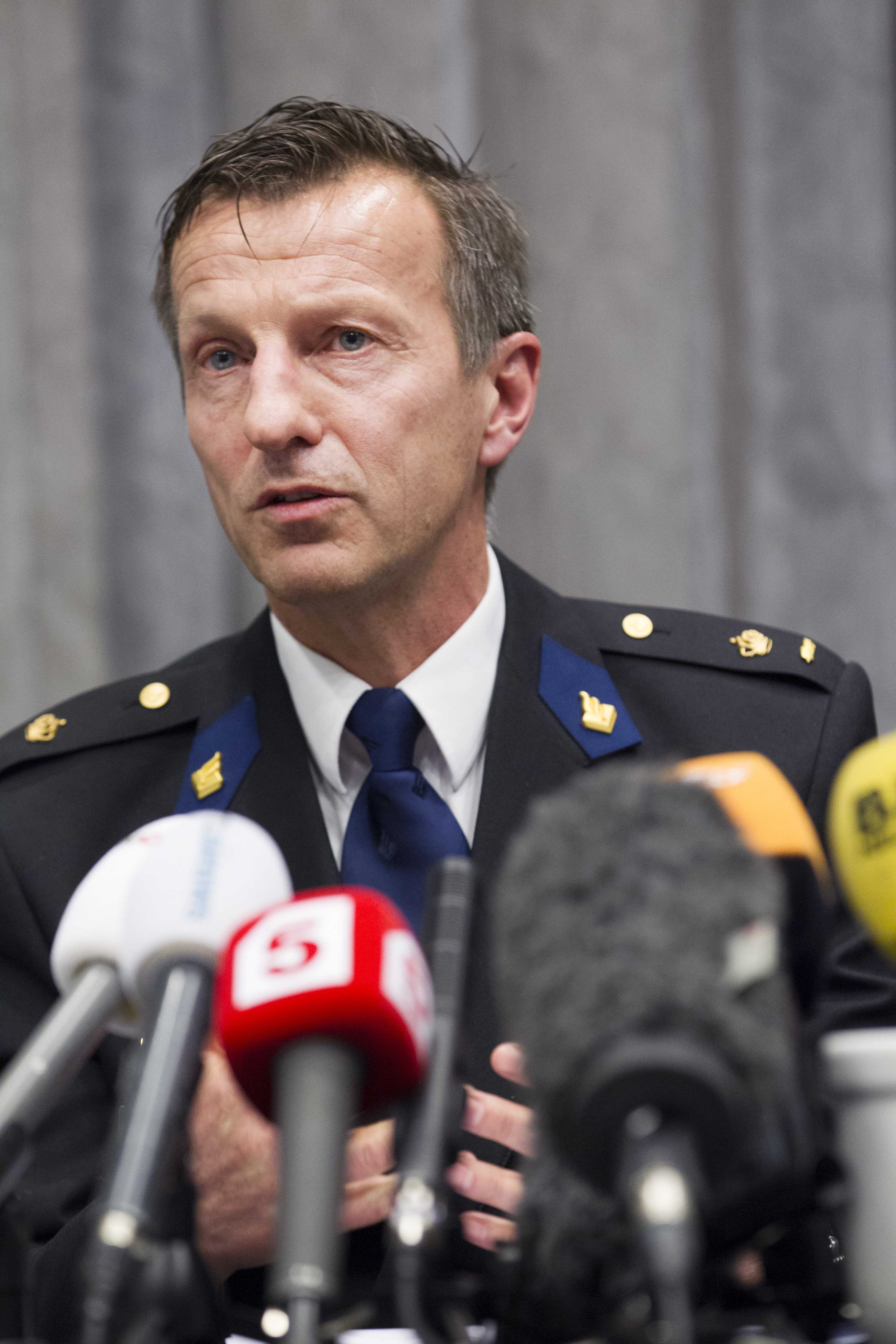 Wilbert Paulissen, hoofd van de Dienst Landelijke Recherche tijdens de persconferentie waarin hij toelichting geeft op het strafrechtelijk onderzoek naar schuldigen van de MH17-ramp.