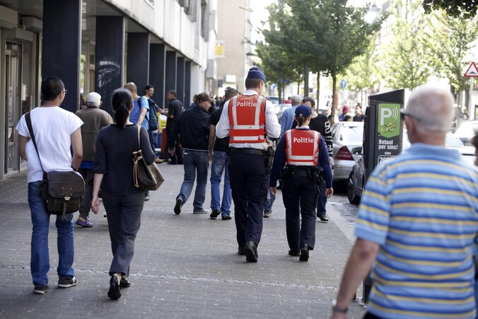 Politie patrouilleert in Antwerpen.