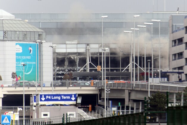 De Brusselse luchthaven vlak na de aanslagen van 22 maart.