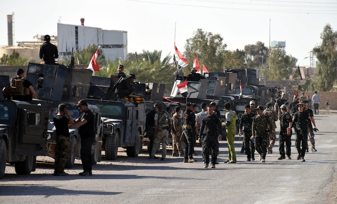 Regeringstroepen in Irak.