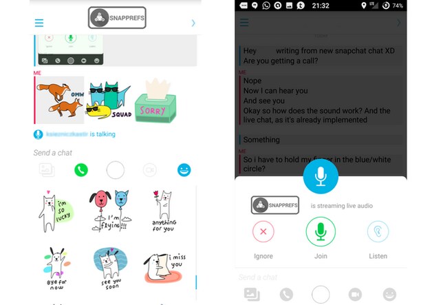 Eerder gelekte screenshots toonden onder meer opties om 'stickers' te versturen en mogelijkheid om te videobellen.