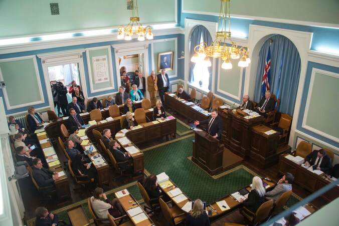 Het IJslandse parlement in Reykjavik.