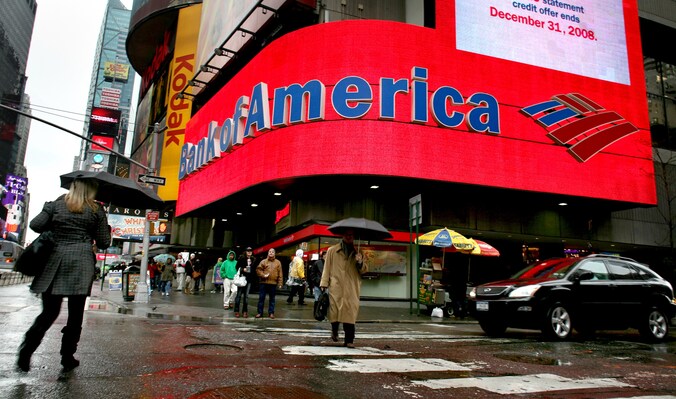 Bank of America op Times Square in New York.