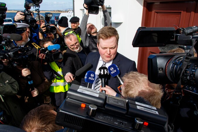Aftredend premier Gunnlaugsson.