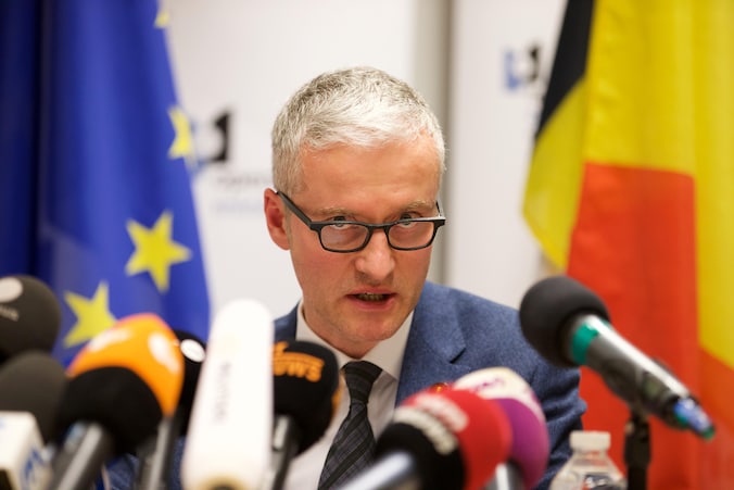 Federaal magistraat Thierry Werts tijdens de persconferentie.