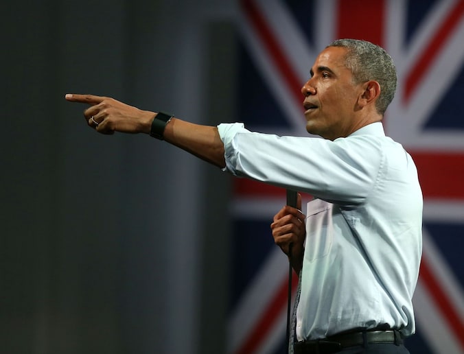 De Amerikaanse president Barack Obama in Londen.