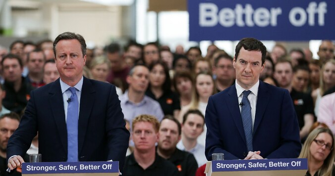De Britse premier David Cameron en minister van Financiën George Osborne.