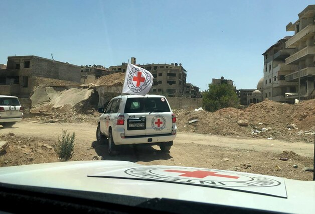 Het Rode Kruis in Daraya.