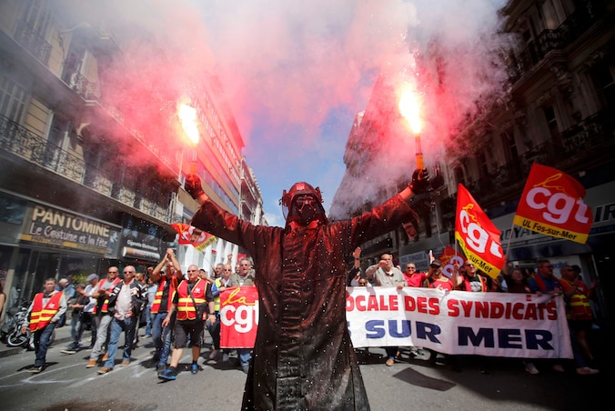 Protest tegen de Franse arbeidswet in Marseille.