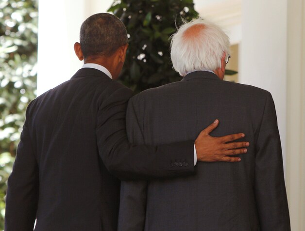 Sanders mocht vandaag op de koffie bij president Obama.