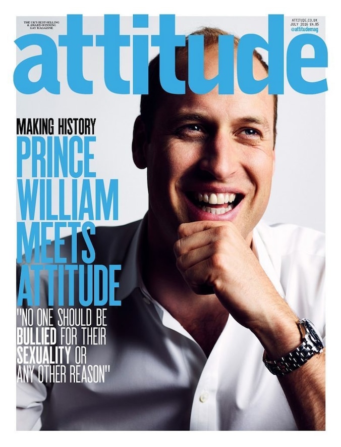 Prins William is het eerste lid van de Britse koninklijke familie die op de cover van een homoblad staat.