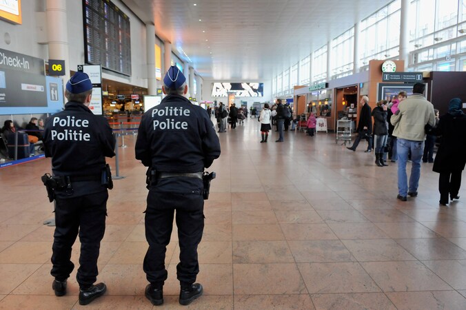 Archiefbeeld van politie op Brussels Airport.