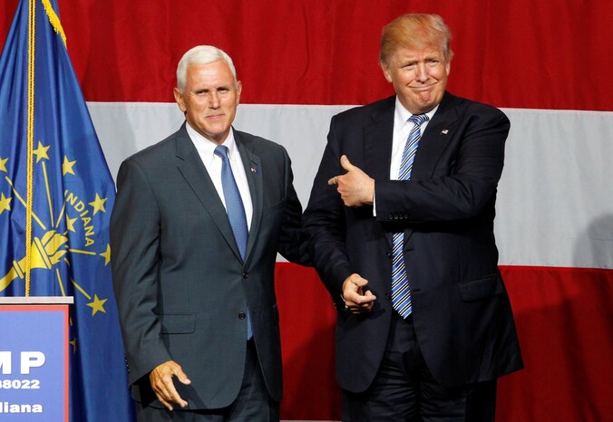 Mike Pence en Donald Trump.