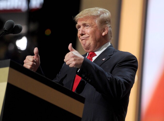 Donald Trump tijdens de Republikeinse conventie.