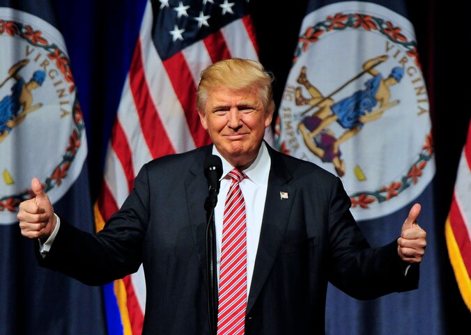 De Amerikaanse presidentskandidaat bezocht gisteren een middelbare school in het kader van zijn campagne.