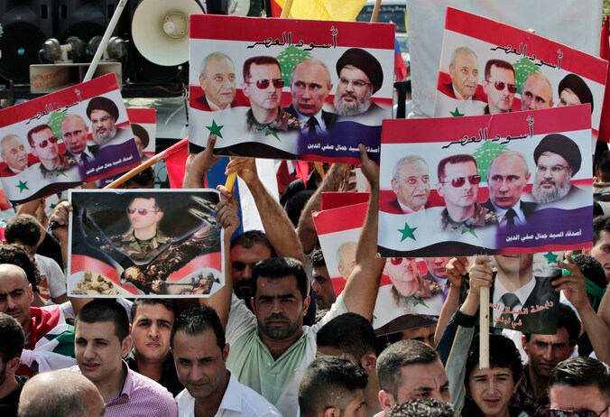 Pro-Syrische demonstranten in Libanon.