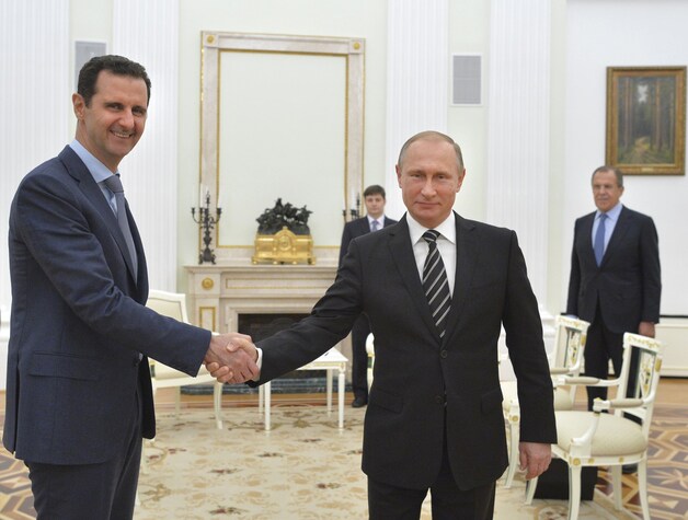 Assad op bezoek bij Poetin in Moskou.