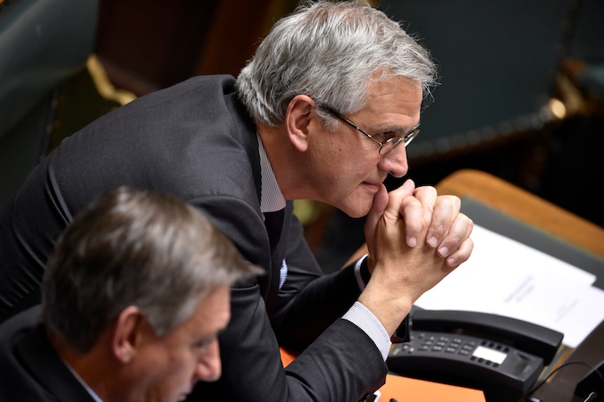 Kris Peeters in het parlement vandaag.