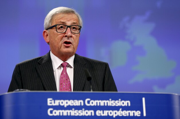 Voorzitter van de Europese Commissie Jean-Claude Juncker na afloop van het topoverleg.