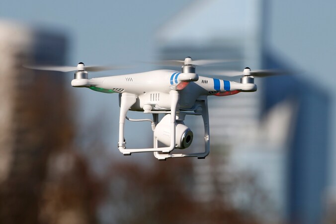Een DJI Phantom, een kleine drone zoals IS er gebruikt.