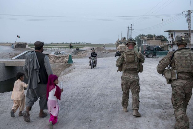 Amerikaanse troepen in Kandahar, Afghanistan.