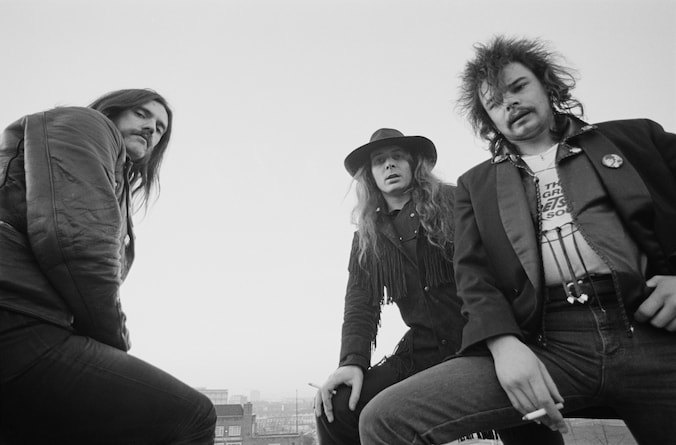 Motörhead in 1980: Lemmy Kilmister, Phil 'Philthy Animal' Taylor en 'Fast' Eddie Clarke.