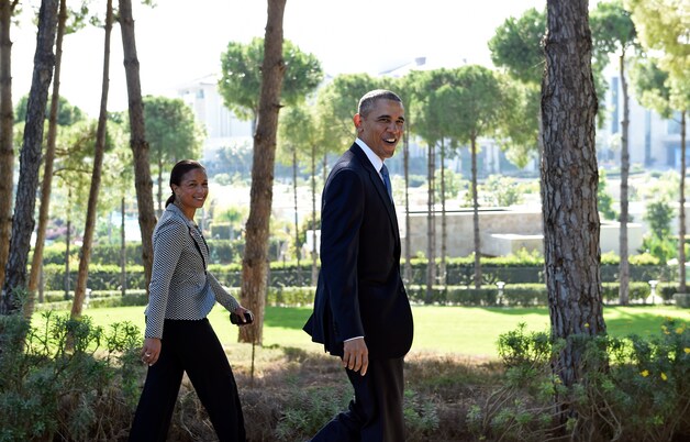 De Amerikaanse president Barack Obama in Antalya.