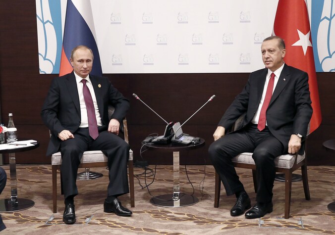 Poetin en Erdogan (archiefbeeld).