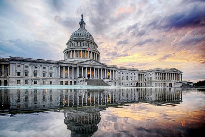 The Capitol in Washington DC, waar het Amerikaanse Huis van Afgevaardigden zetelt.