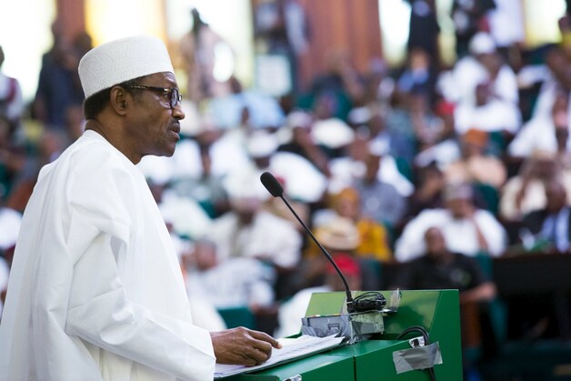 Nigeriaans president Muhammadu Buhari in Abuja.