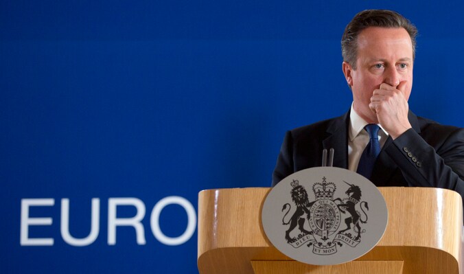 De Britse premier David Cameron op een EU-top in Brussel.
