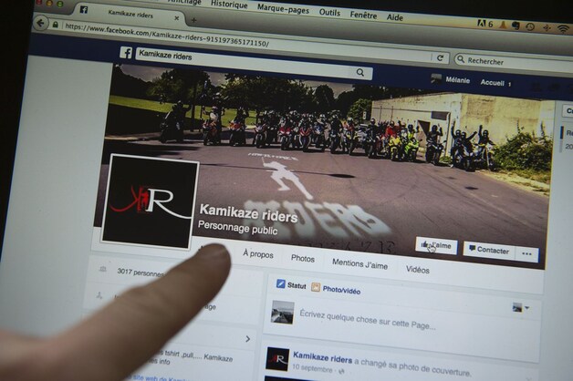 De Facebookpagina van de 'Kamikaze Riders'.