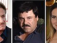 Sean Penn (links), Joaquin 'El Chapo' Guzman en de Mexicaanse actrice Kate del Castillo.
