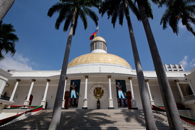 Het gebouw van de Nationale Vergadering (of het parlement) in Caracas, Venezuela.