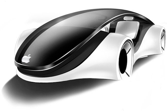 Project Titan. Een concepttekening van de Apple-auto.