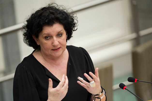 Annemie Turtelboom, bevoegd minister ten tijde van de invoering van de dubbele achternaam.