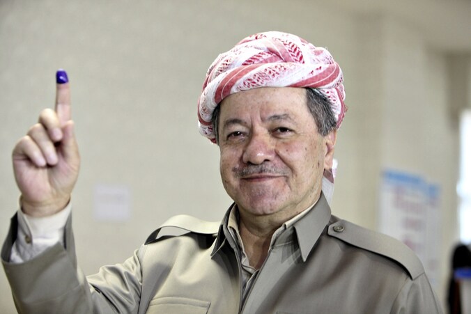 Massoud Barzani, de president van de autonome Koerdische regio in het noorden van Irak.