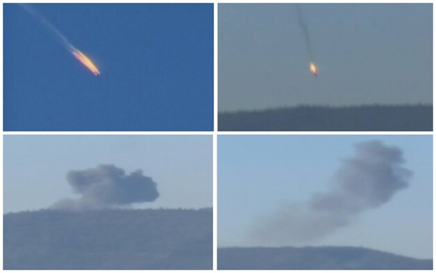Beelden van de neergehaalde Russische jet in november vorig jaar.