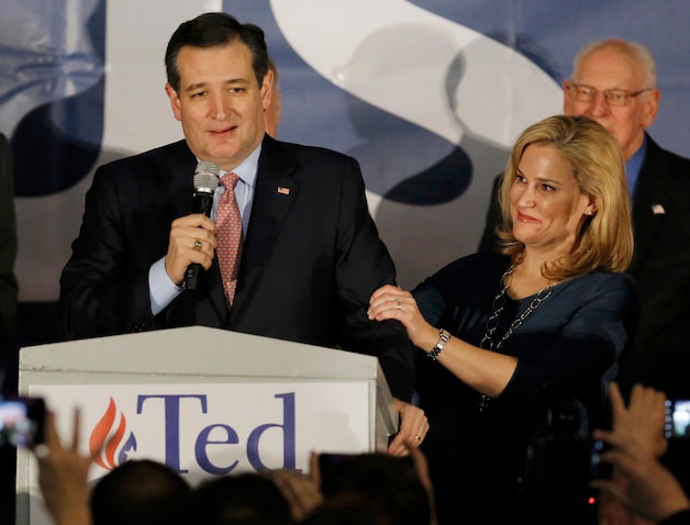 Ted Cruz spreekt zijn aanhangers toe in Des Moines, Iowa.